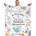 thumbnail image 1 of Christian Gifts for Women Men Faith Bible Religious Gifts My Daily Bible Affirmations Blanket Bible Verse Blanket for Women Soft Flannel Throw and Blankets 60"x50", 1 of 5