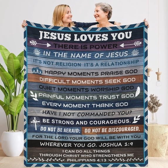 Christian Gifts for Women Men Inspirational Blanket with Bible Verse Spiritual Religious Gift, Birthday, Encouragement, Friendship, Get Well Soon Gifts 50x60 Inch