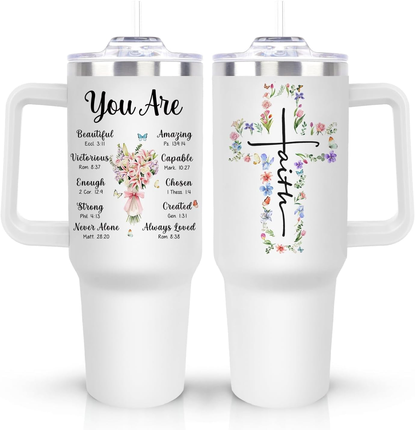 Christian Gifts for Women Mom, Christian Tumbler 40Oz for Birthday Christmas Ideas, Inspirational Religious Gifts for Women, Faith Bible Verse Gift for Mother''s Day Grandma, Godly Coffee Cups