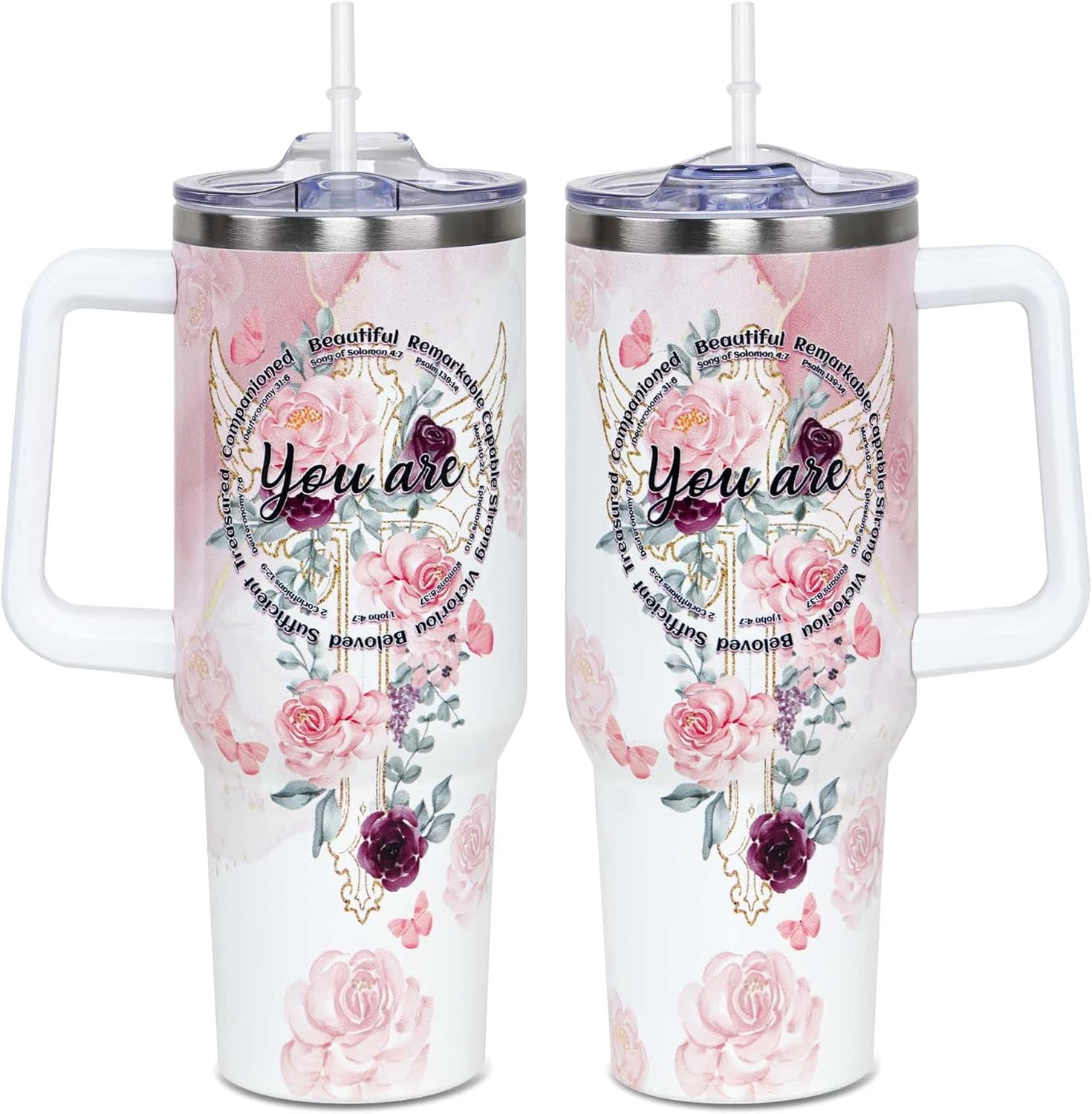 Christian Gifts For Women, Mothers Day Gifts for Women, 40 OZ Christian Tumbler Cup, Birthday, Christmas, Religious, Inspirational, Thank You Coworker, Friends Gifts Idea - You Are Tumbler