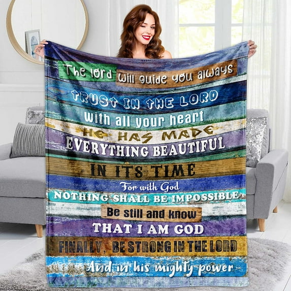 Christian Gifts for Women, OUXIOAZ Bible Verse Blanket Religious Gift Healing Throw Blanket with Inspirational Thoughts Prayer Blankets Mother''s Day Birthday Gifts Spiritual Gifts for Women 40"x50"