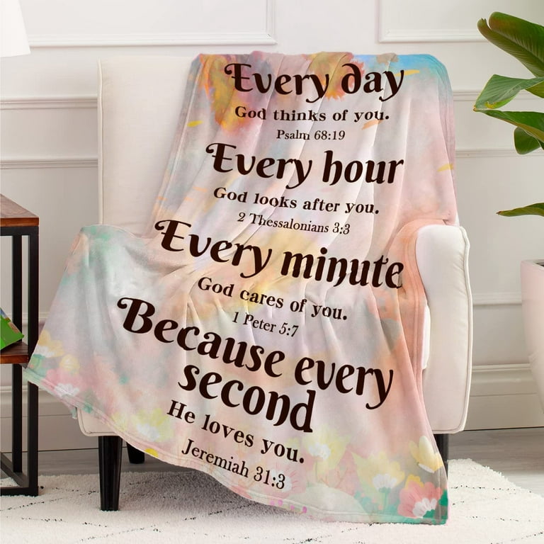 Christian Gifts for Women Religious Gifts 60x80 inch Throw Blanket with  Inspirational Thoughts and Prayers-Religious Throw Blanket Catholic Gifts  Birthday Gifts Spiritual Gifts for Women 