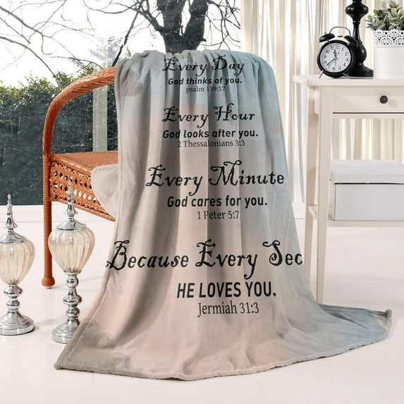 Christian Gifts for Women, Religious Bible Verse Blanket, Goddaughter Gifts from Godmother, Pastor Appreciation Gifts, Catholic Prayer Blanket Inspirational Scripture Blanket 60x50