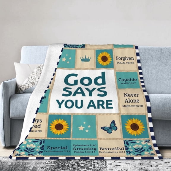 Christian Gifts for Women, Religious Blanket with Flowers, Inspirational Birthday Gifts for Women, Gifts for Sister, Friend, Daughter, Mom, Soft Throw Blankets 50x40