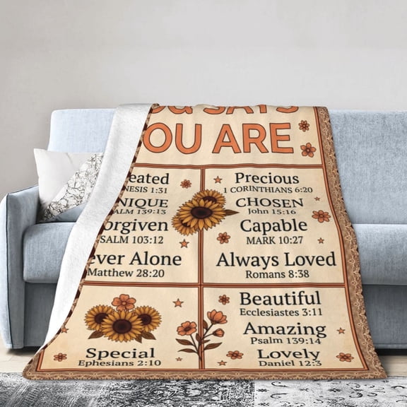 Christian Gifts for Women, Religious Blanket with Flowers, Inspirational Birthday Gifts for Women, Gifts for Sister, Friend, Daughter, Mom, Soft Throw Blankets 50x40