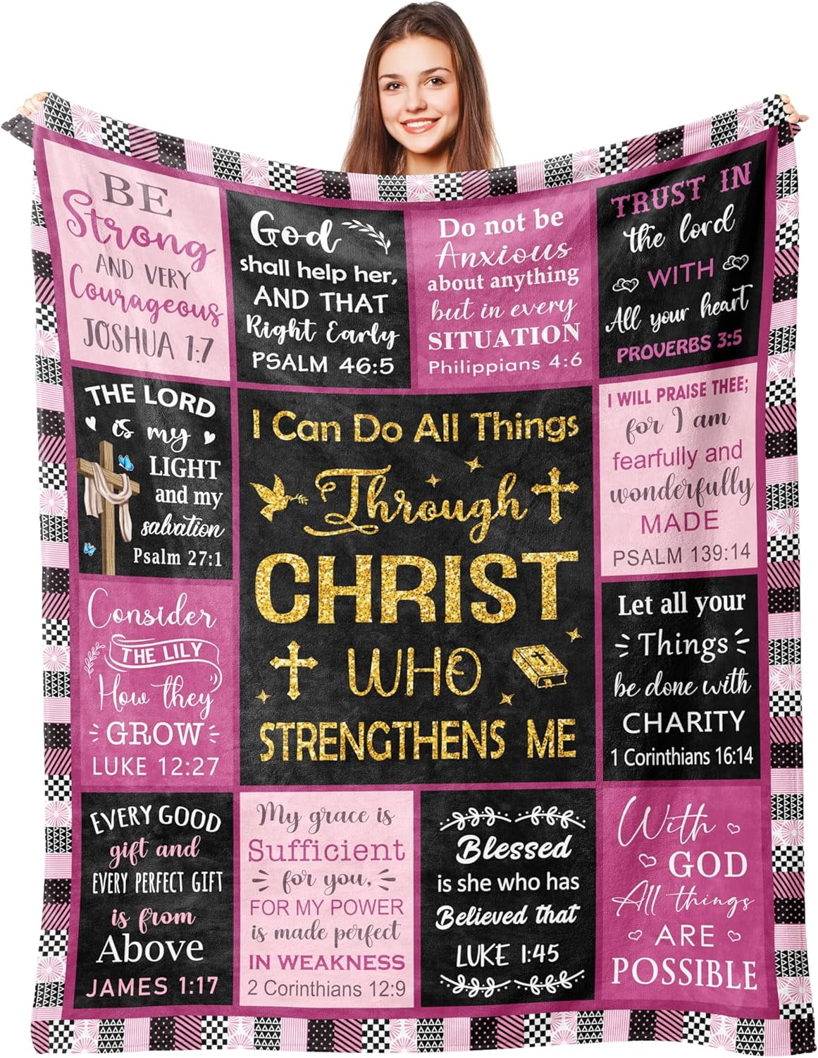 Christian Gifts for Women, Religious Gifts for Women, Baptism Confirmation Gifts for Girls, Spiritual Inspirational Gifts for Women, Catholic Gifts, Christian Gifts, Christian Blanket