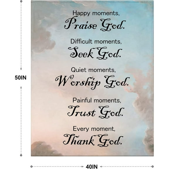Christian Gifts for Women, Religious Gifts for Women Catholic Bible Verse Blanket Inspirational Spiritual Scriptures Religious Soft Throw Blanket Birthday Gifts for Women 40"X 50"