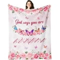 thumbnail image 1 of Christian Gifts for Women, Religious Gifts for Women Catholic Bible Verse Blanket Inspirational Spiritual Scriptures Soft Throw Blanket Birthday Gifts for Women, Christian Gifts Blanket 50"X 60", 1 of 5
