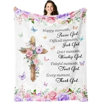 Christian Gifts for Women, Religious Gifts for Women Catholic Bible Verse Blanket Inspirational Spiritual Scriptures Soft Throw Blanket Birthday Gifts for Women, Christian Gifts Blanket 50"X 60"