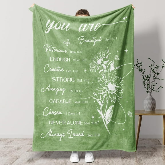 Christian Gifts for Women Throw Blanket, Inspirational Gifts for Women Blanket Religious Gifts Soft Blanket Spiritual Birthday Gifts for Women, Baptism Gifts for Girls, 50x60in