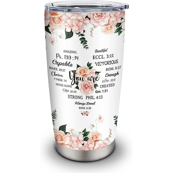 Christian Gifts for Women Tumblers 20oz, Inspirational Religious Gifts for Women Coffee Mug, Catholic Spiritual Gifts for Women, Birthday Gifts for Women, First Communion Gifts for Girls Cup