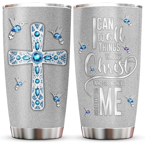 Christian Gifts for Women Tumblers 20oz, Inspirational Religious Gifts for Women Coffee Mug, Catholic Spiritual Gifts for Women, Unique Birthday Gifts for Women/Her, Hummingbird Gifts Cup