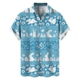 thumbnail image 1 of Christian Gifts for Men Cute Rabbit Print Short Sleeve Summer Shirt for Men,Blue,L, 1 of 4