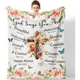 thumbnail image 1 of Christian Gifts for Women Blanket, 60"x50" Inspirational Religious Throw Blanket for First Communion Gifts, Scripture Bible Verse Blanket Throws, 1 of 6