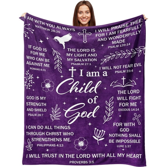 Christian Gifts for Women Blanket Faith Bible Religious Gifts Christian Inspirational Blankets Ultra Soft Flannel Throw Blanket 50"x40"