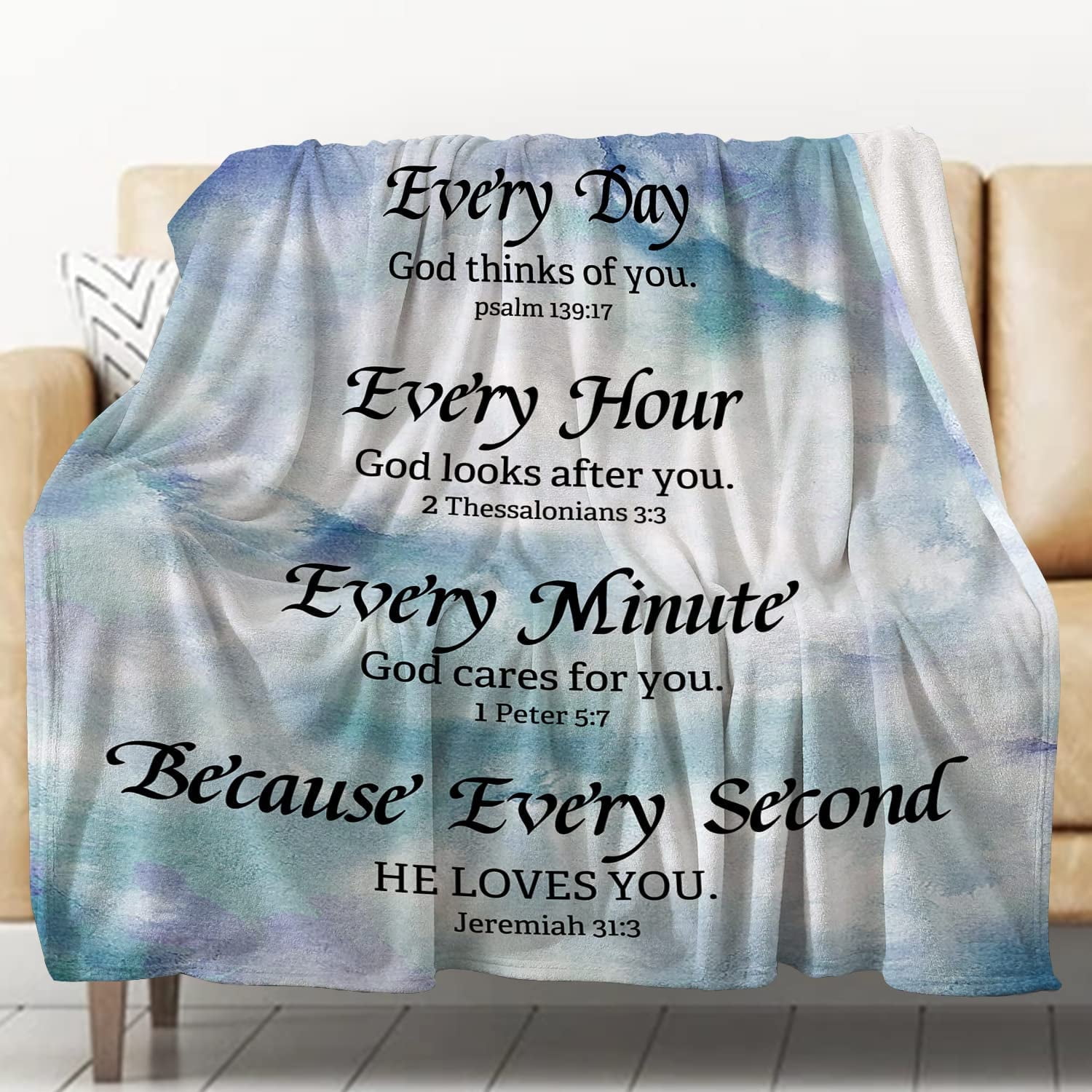 Christian Gifts for Women Friend Faith Inspirational Quotes Blanket Religious Bible Verse Throw Blanket Birthday Gifts for Women Blankets 50X40 Inch