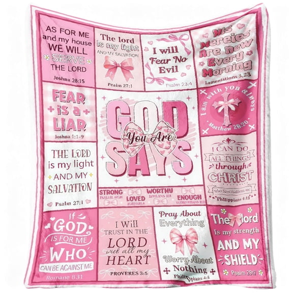 Christian Gifts for Women - God Says I Am Blanket - Inspirational Religious Birthday Catholic Spiritual Gifts & Baptism Comformation Gifts for Girl
