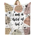 thumbnail image 1 of Christian Gifts for Women Inspirational Bible Verse Blanket Religious Scripture Prayer Faith Throw Blanket Soft Flannel Healing Blanket 50"X40", 1 of 5