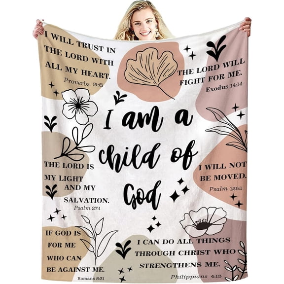 Christian Gifts for Women Inspirational Bible Verse Blanket Religious Scripture Prayer Faith Throw Blanket Soft Flannel Healing Blanket