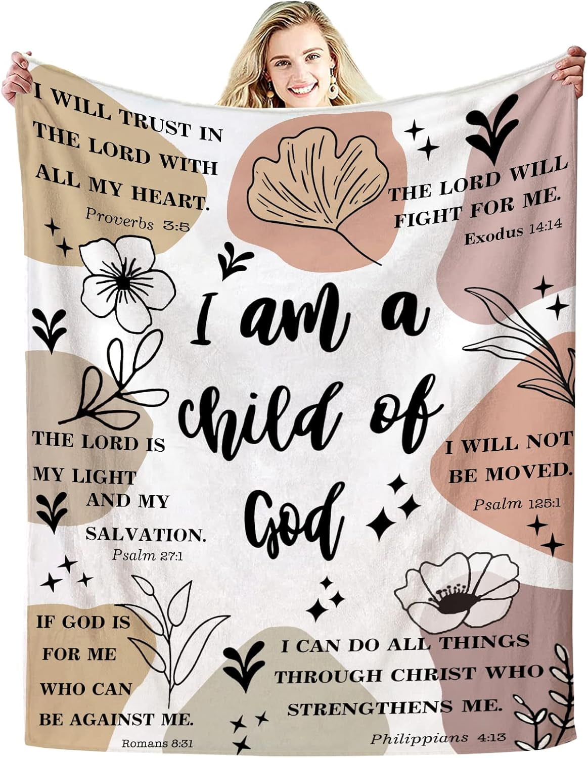 Christian Gifts for Women Inspirational Bible Verse Blanket Religious Scripture Prayer Faith Throw Blanket Soft Flannel Healing Blanket