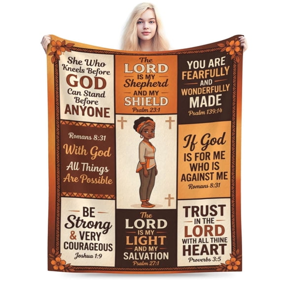 Christian Gifts for Women, Inspirational Bible Verse Throw Blanket, Spiritual Religious Flannel Blanket Gift for Women, Soft Cozy Home Decor 50x40
