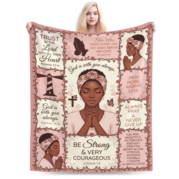 Christian Gifts for Women, Inspirational Bible Verse Throw Blanket, Spiritual Religious Flannel Blanket Gift for Women, Soft Cozy Home Decor 50x40