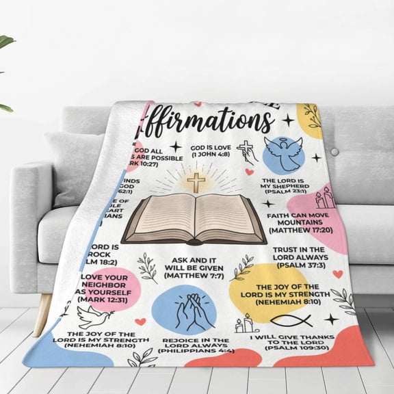 Christian Gifts for Women, Religious Blanket Gifts, Bible Verse Blanket for Women, Soft Flannel Throw Blankets 50x40