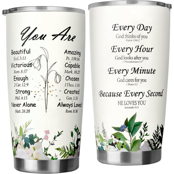 Christian Gifts for Women-Stainless Steel 20oz Tumbler Religious Gifts for Women- Christian Faith Jesus God Bible Verse Gifts