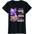 thumbnail image 1 of Christian Girls Blessed By God Loved By Christ Cute Butterfly T-Shirt, 1 of 5