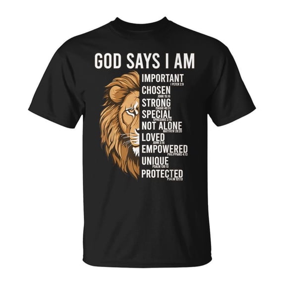 Christian God Say I Am Bible Verse Jesus Faith Dad Men TShirt - Walmart.com