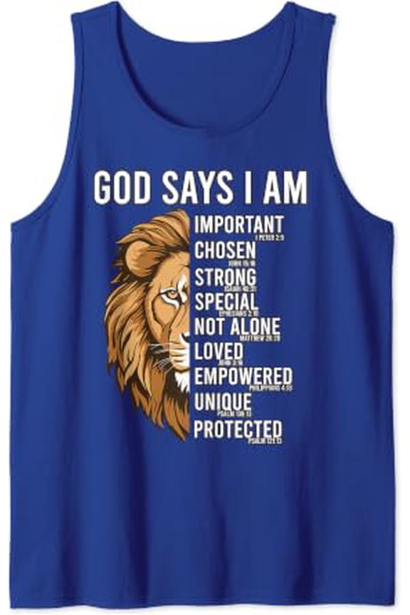 Christian God Say I Am Bible Verse Jesus Faith Dad Tank Top Size S-3XL