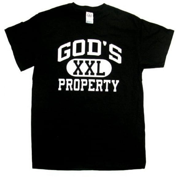 Christian God's Property XXL Varsity Athletic Men's Short Sleeve T-shirt-Small Black