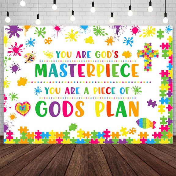Christian Gods Plan Backdrop You are God's Masterpiece You are God's Plan Background Religious Cross Faith Party Decorations Banner Supplies Photo Booth Props