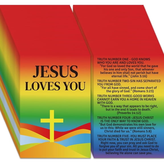 Christian Gospel Tracts and Scripture Cards for Evangelism, Outreach and Ministry — Pocket Bible Verse Cards for Sharing, Prayer, Blessing Bags and Faith Gifts (Jesus Loves You)