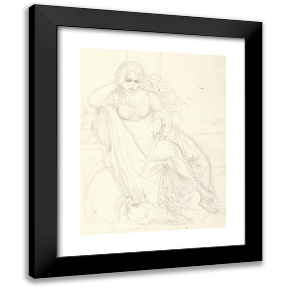 Christian Gottlieb Kratzenstein-Stub 15x18 Black Modern Framed Museum Art Print Titled - Seated Woman with a Sword in Left Hand (1810)