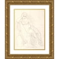 thumbnail image 1 of Christian Gottlieb Kratzenstein-Stub 15x18 Gold Ornate Wood Frame and Double Matted Museum Art Print Titled - Seated Woman with a Sword in Left Hand (1810), 1 of 4