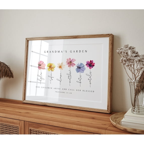 Proverbst Christian Grandma's Garden Proverbs For Mom Nana Poster , Poster Print ...