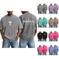 thumbnail image 1 of Christian Graphic Shirts for Men Vintage Acid Wash Oversized Tshirts Faith Cross Print Short Sleeve Casual Streetwear Summer Tops, 1 of 8