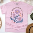 thumbnail image 1 of Christian Graphic T-Shirt Bloom Where God Plants You Floral Print for Women, Light Pink, Size S, 1 of 6