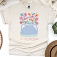 thumbnail image 1 of Christian Graphic T-Shirt It Is Well With My Soul Floral Vase Print for Women, Natural, Size 2XL, 1 of 6