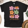 thumbnail image 1 of Christian Graphic T-Shirt Trust God’s Plan Jeremiah 29:11 Floral Print for Women, Black, Size S, 1 of 6
