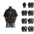 thumbnail image 1 of Christian Graphic T Shirts for Men Vintage Acid Wash Tshirt Oversized Short Sleeve Faith Shirts Casual Streetwear Summer Tops, 1 of 9