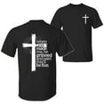 thumbnail image 1 of Christian Graphic Tee When God Made Me He Grinned Design Two Sided Jesus Apparel T-Shirt Top Black S-5XL, 1 of 5