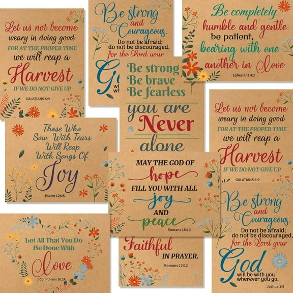 Christian Greeting Cards 24 Pack New Year Religious Cards with Bible Verse Bulk Motivational Encouragement Card Envelopes Scripture Inspirational All Occasion Cards Assortment Kraft