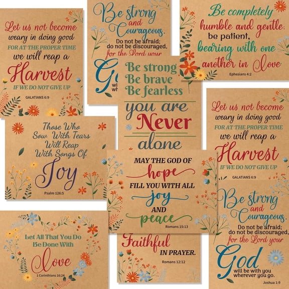Christian Greeting Cards 24 Pack Religious Cards with Bible Verse Bulk Motivational Encouragement Card Envelopes Scripture Inspirational All Occasion Cards Assortment Kraft