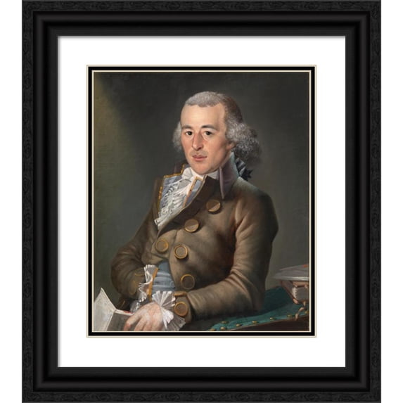Christian Gullager 15x17 Black Ornate Wood Framed Double Matted Museum Art Print Titled - Jeremiah Williams (ca. 1789-1790)
