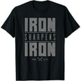 thumbnail image 1 of Christian Gym Apparel, Iron Sharpens Iron Christian Men Bible Scripture Gym Workout T-Shirt, 1 of 5