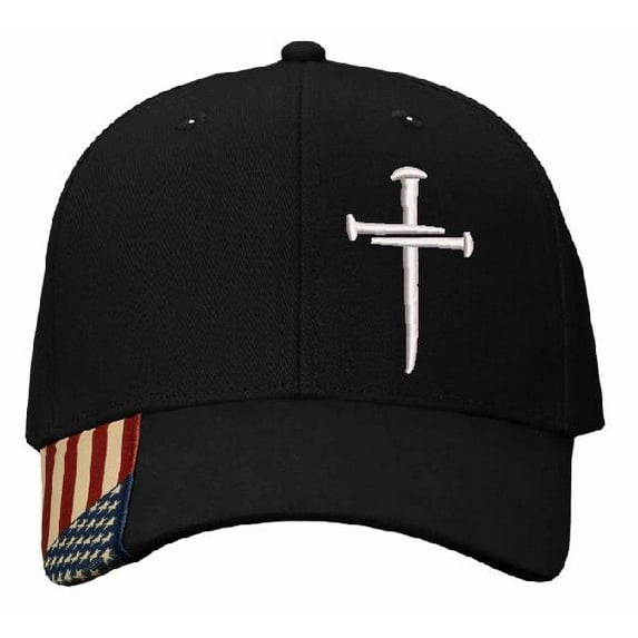 Christian Hats for Men Women Jesus 3 Nail Cross Hat Premium Snapback with Free 4" Decal Machine Washable Versatile Style