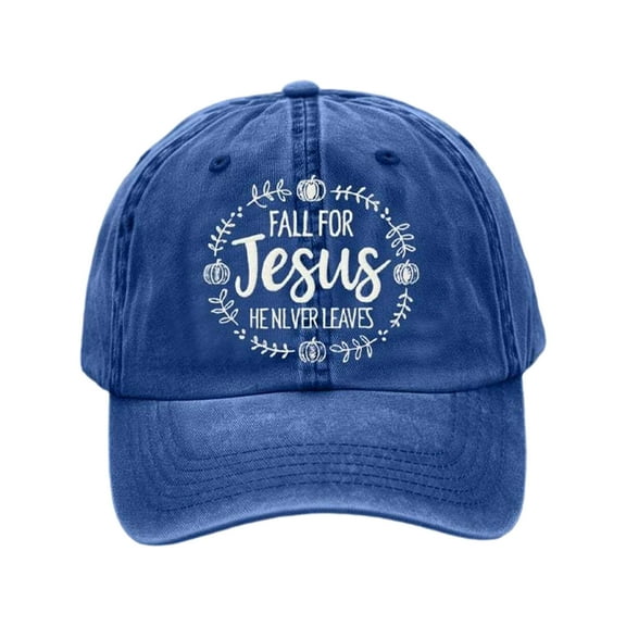 Christian Hats for Men Women Jesus Baseball Caps Faith Religious Gifts for Pastor Thanksgiving Christmas (Blue)