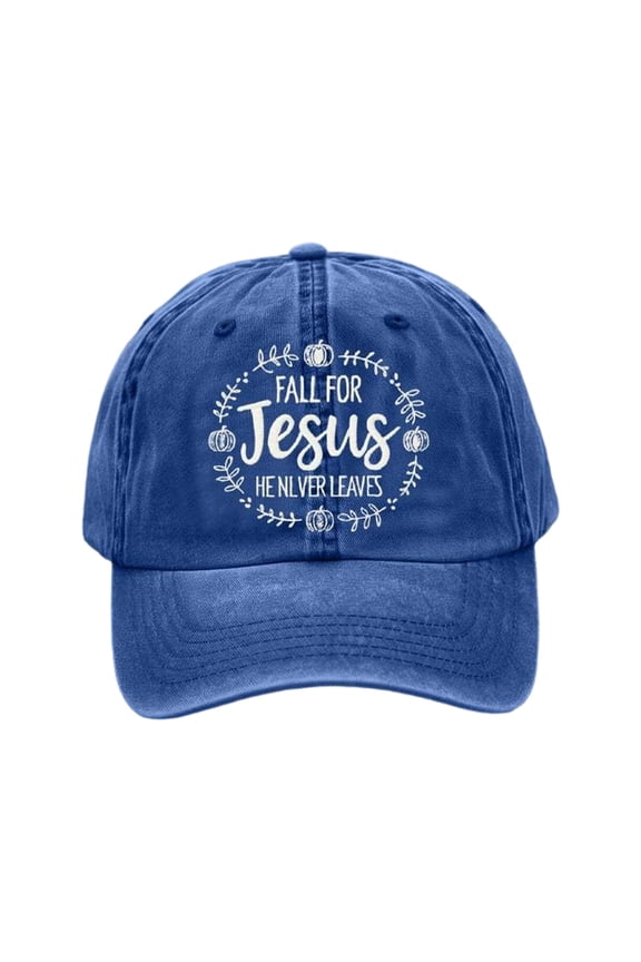 Christian Hats for Men Women Jesus Baseball Caps Faith Religious Gifts for Pastor Thanksgiving Christmas (Blue)